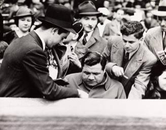Babe Ruth Signing Autograph photograph, undated