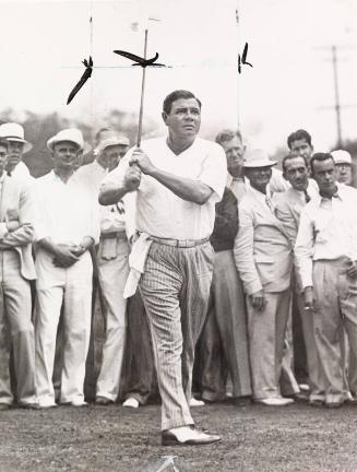 Babe Ruth Golfing photograph, 1935 August 17