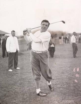 Babe Ruth Golfing photograph, undated