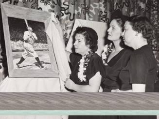 Claire and Julia Ruth with Eleanor Gehrig photograph, 1948 October 26
