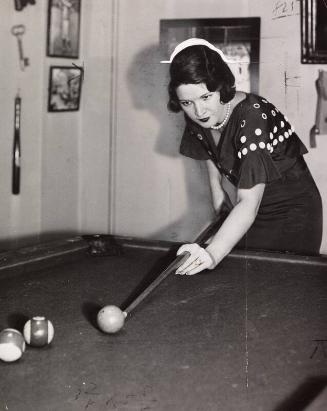 Claire Ruth Playing Pool photograph, undated