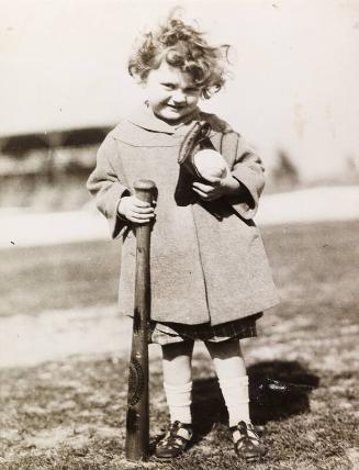 Dorothy Ruth with Bat and Baseball photograph, 1925 March