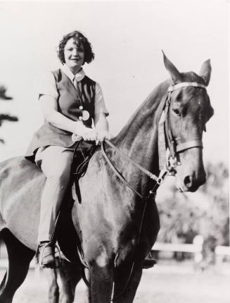 Julia Ruth Riding a Horse photograph, circa 1934