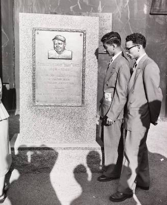 Babe Ruth Memorial Plaque photograph, 1952 August 27