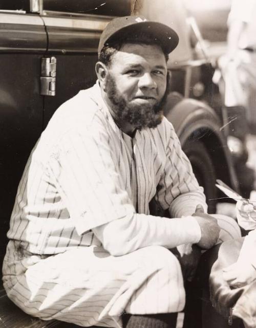 Babe Ruth with Fake Beard photograph, 1933 March 29