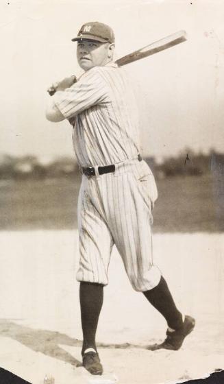 Babe Ruth Swinging Bat photograph, between 1920 and 1926
