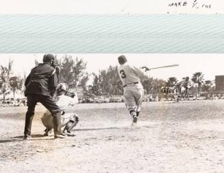 Babe Ruth Batting in Spring Training Game photograph, 1935