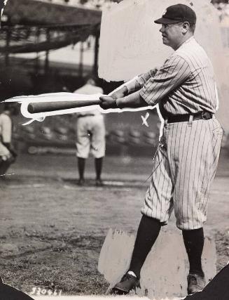 Babe Ruth On Deck Circle photograph, between 1920 and 1922