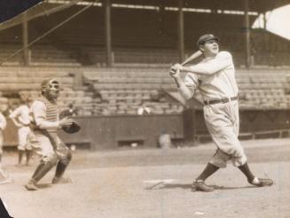 Babe Ruth Swinging Bat photograph, between 1920 and 1923