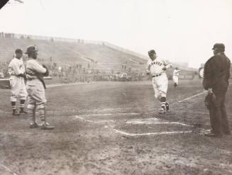 Babe Ruth Crossing Home Plate photograph, 1935 April 16