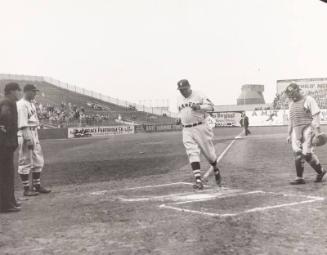 Babe Ruth Crossing Home Plate photograph, 1935 April 21