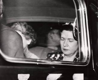 Claire Ruth Leaving Hospital After Husband's Death photograph, 1948 August 16