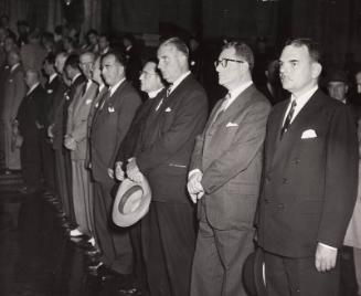 Group at Babe Ruth's Funeral Service photograph, 1948 August 19