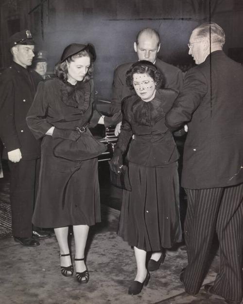 Claire and Julia Ruth at Babe Ruth's funeral photograph, 1948 August 19
