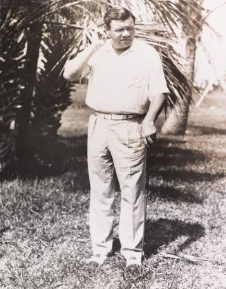 Babe Ruth Golfing photograph, 1936 March 11
