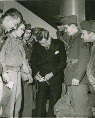 Babe Ruth Signing Autograph photograph, 1942 February 08
