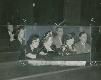 Claire Ruth and Group at Babe Ruth Memorial Mass photograph, 1949 August 16