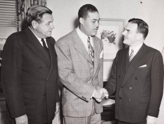 Babe Ruth, Joe Louis, and Thomas E. Dewey photograph, 1946 October 31