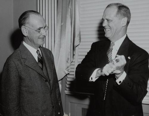 George Sisler and Taylor Grant photograph, 1952 October 14