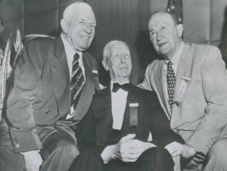 Tris Speaker, Connie Mack, and Ty Cobb photograph, 1954 January 25
