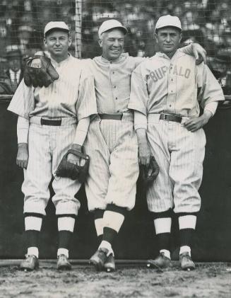 Duffy Lewis, Tris Speaker, and Harry Hooper photograph, 1930 September 08