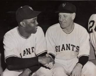 Monte Irvin and Leo Durocher photograph, 1950 May