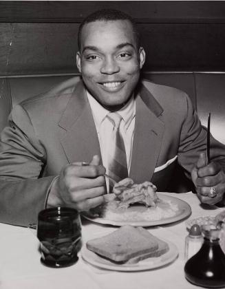 Monte Irvin Eating photograph, 1954 January 26
