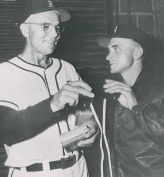 Bing Miller and Bobby Shantz photograph, 1952 August 30