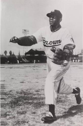Satchel Paige Pitching photograph, 1953 March