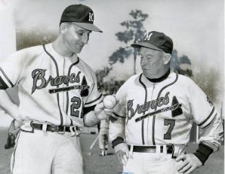 Warren Spahn and Chuck Dressen photograph, 1961
