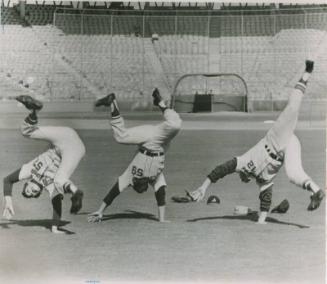 Del Bates, Johnny Hoffman and Unidentified Player photograph, undated
