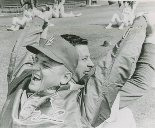 Roger Maris and John Romano Stretching photograph, 1967 March 1