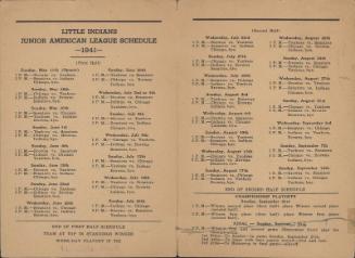 Little Indians Junior American League schedule, 1941