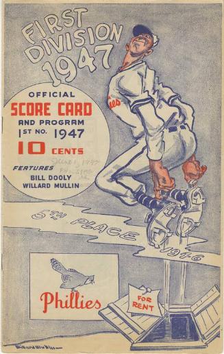 Chicago Cubs versus Philadelphia Phillies scorecard, 1947 June 01