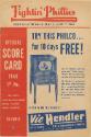 Chicago Cubs versus Philadelphia Phillies scorecard, 1949