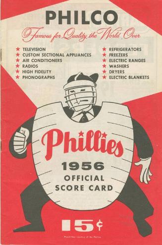 St. Louis Cardinals versus Philadelphia Phillies scorecard, 1956