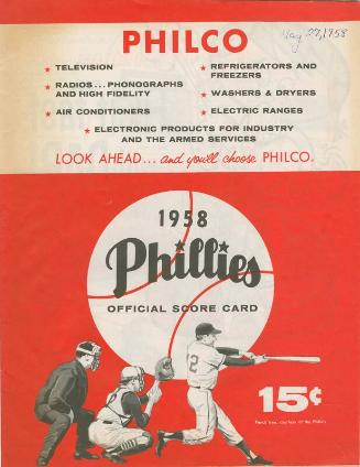 San Francisco Giants versus Philadelphia Phillies scorecard, 1958 May 27