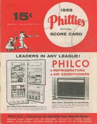 Visitors versus Philadelphia Phillies scorecard, 1959