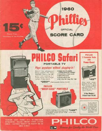 Visitors versus Philadelphia Phillies scorecard, 1960