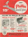 St. Louis Cardinals versus Philadelphia Phillies scorecard, 1961