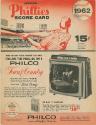 St. Louis Cardinals versus Philadelphia Phillies scorecard, 1962