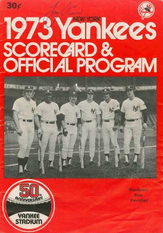 Minnesota Twins versus New York Yankees scorecard, 1973 July 18