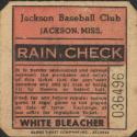 Jackson Baseball Club ticket stub, undated