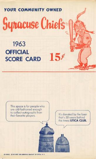 Visitors versus Syracuse Chiefs scorecard, 1963