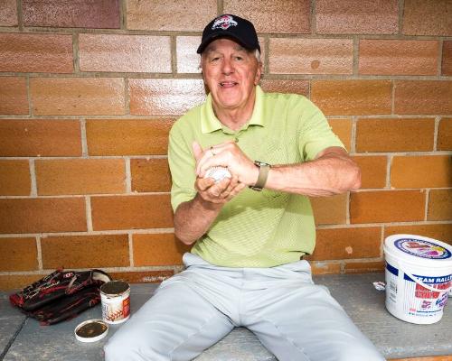 Sharky Nagelschmidt in the Dugout photograph, 2017 May 27