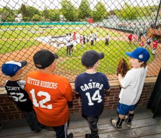 Cooperstown Classic Clinic Participants in the Grandstand photograph, 2017 May 26