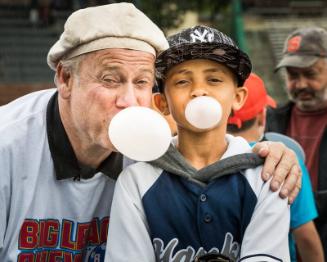 Rob Nelson and Bubble Gum Blowing Contest Participant photograph, 2017 May 26