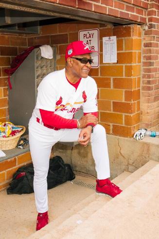 Ozzie Smith in Dugout photograph, 2017 May 27