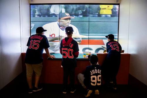 Young fans at the National Baseball Hall of Fame and Museum photograph, 2017 May 26