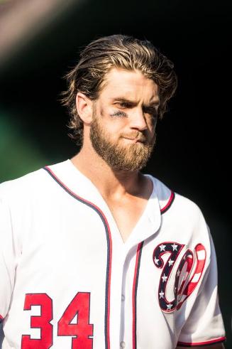 Bryce Harper Walking in the Dugout photograph, 2017 June 14